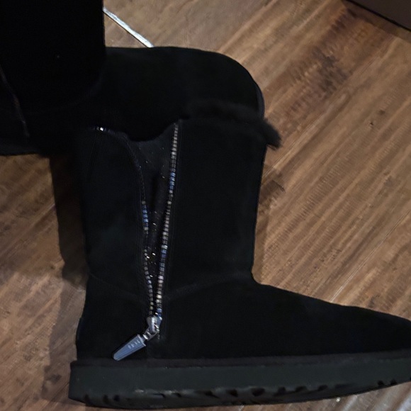 UGG Black Suede Fur Boots - Picture 3 of 4